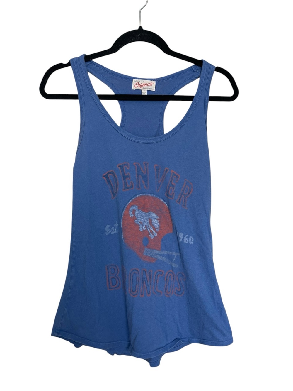 Junk Food Clothing Blue Denver Broncos Racerback Tank
